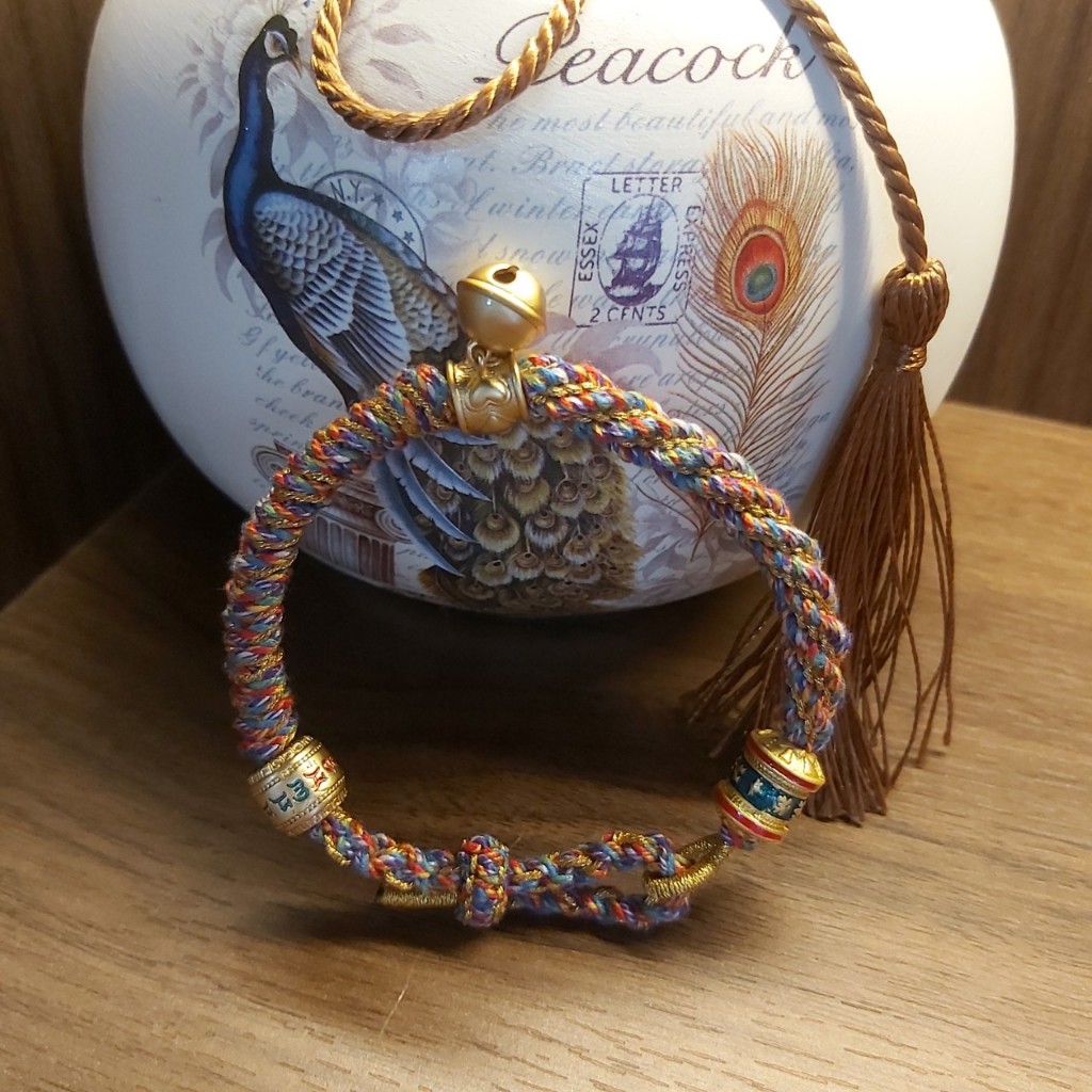 Five-color Thread Ring Of Cotton Braided Rope Mix Vang Bell. Symbolizes ...