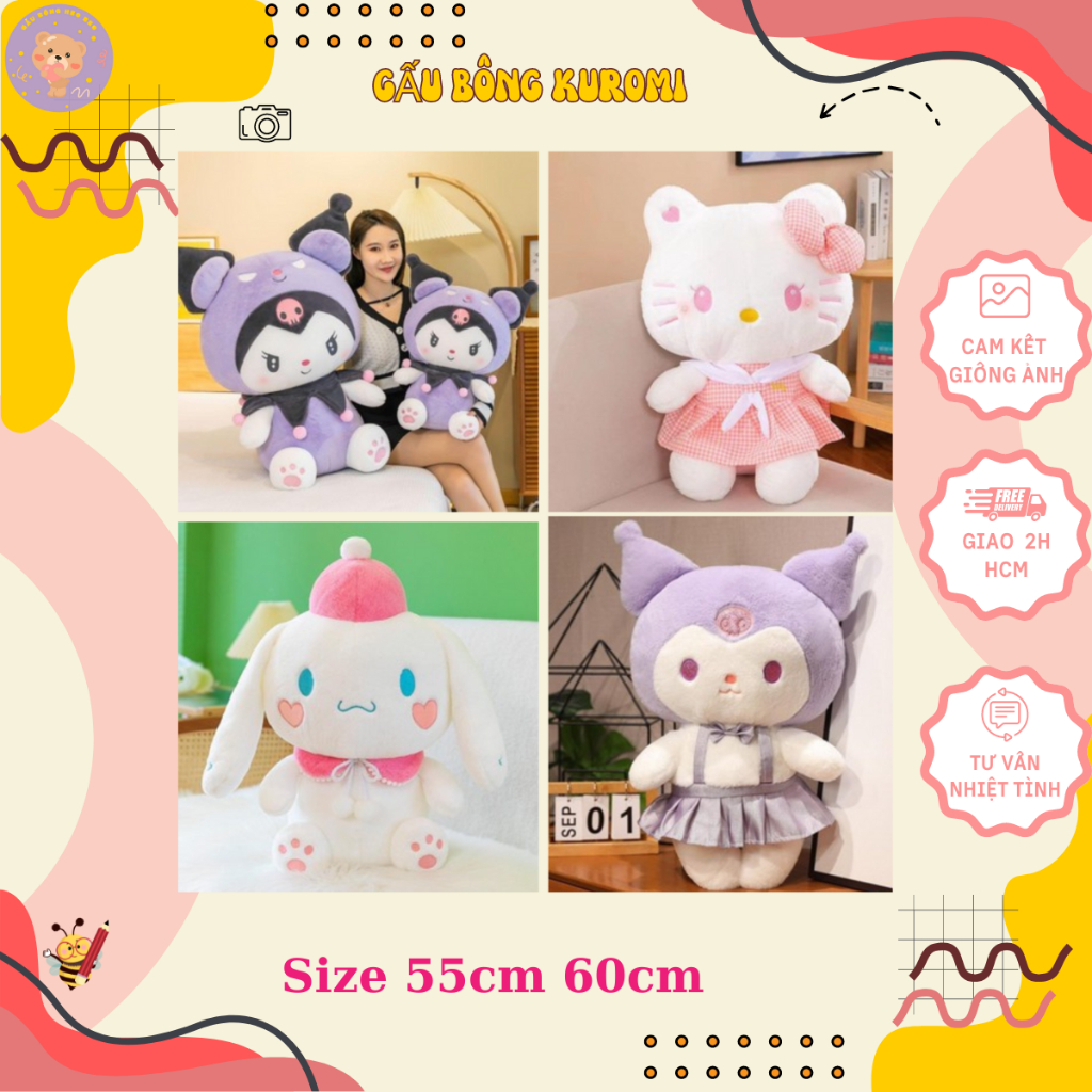 Kuromi teddy bear,cinnamoroll,hello kitty ,Dodou Rabbit latest model ...