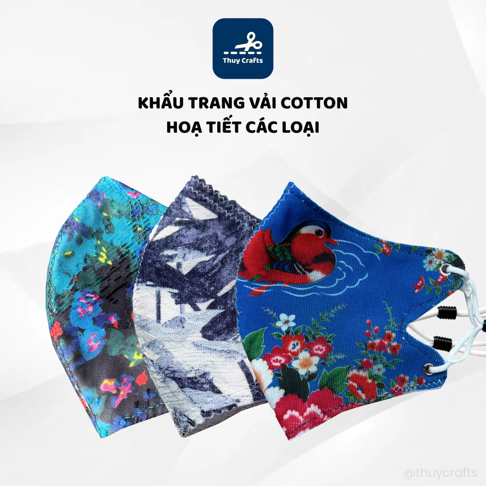 Cotton Fabric Mask 3 Layers Thick Pattern Good Sun Protection, Sturdy ...