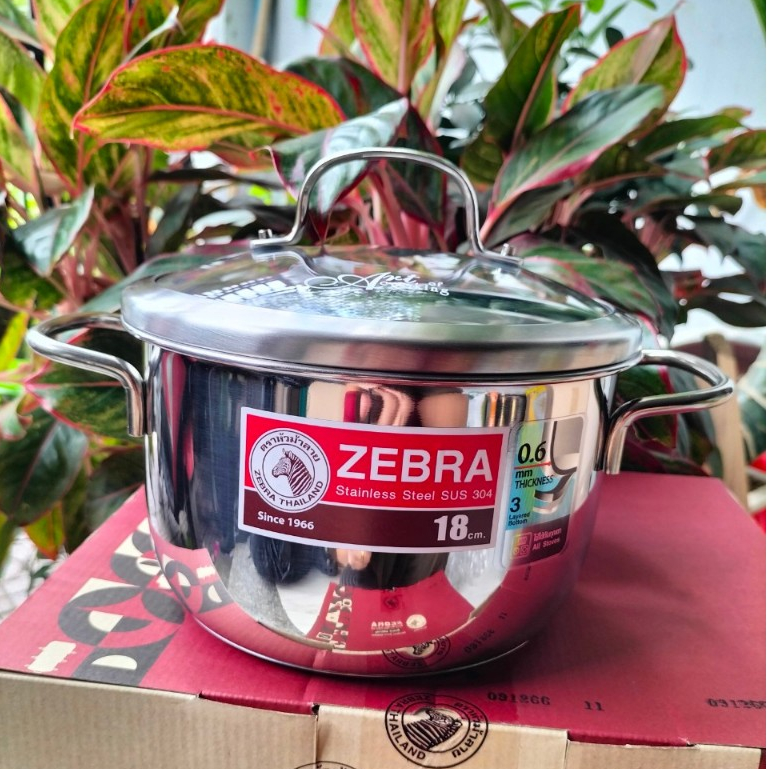 ZEBRA Extreme Infinity 3-Bottom Pot 20cm 3.5L glass lid (304 stainless ...