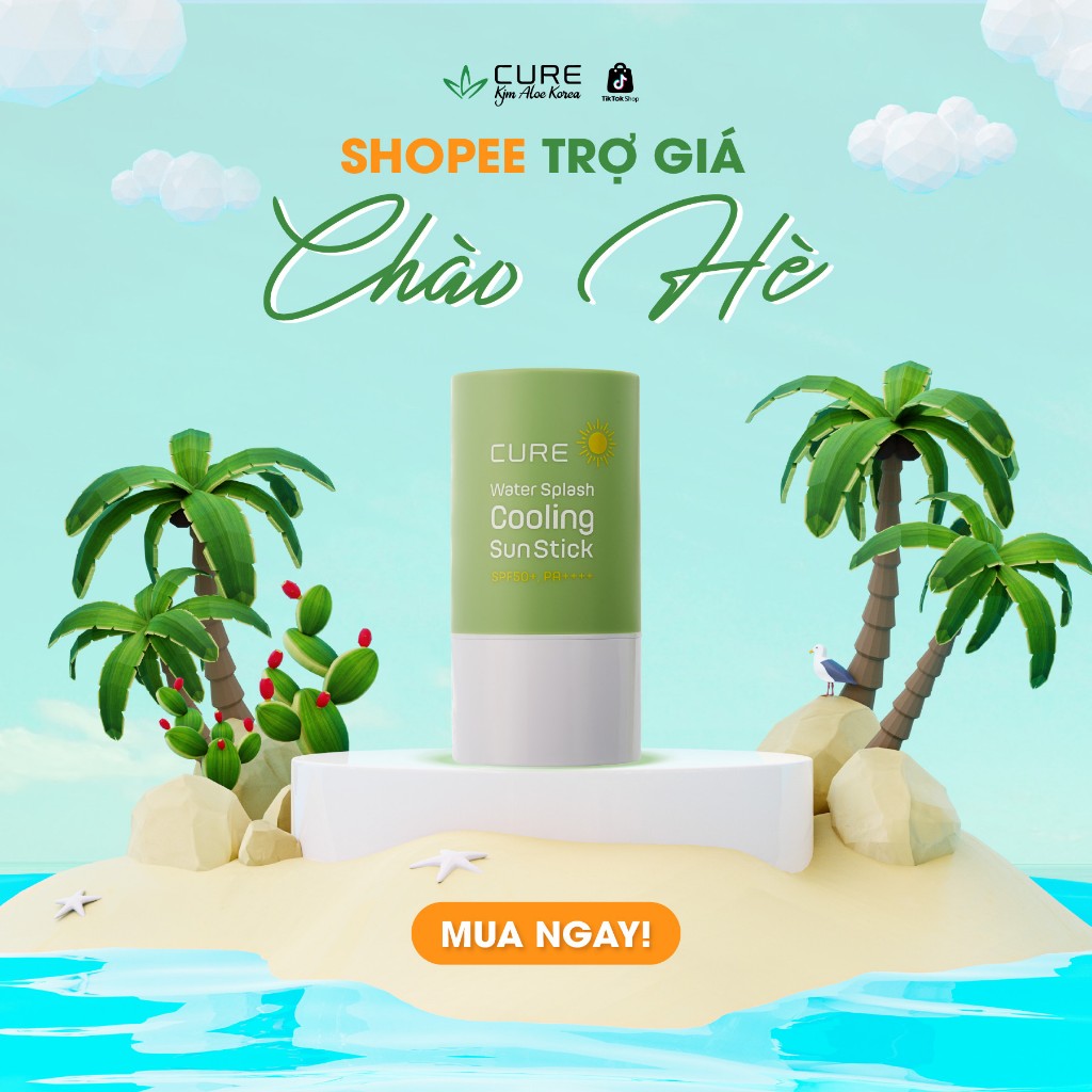 Cure WATER SPLASH COOLING SUN STICK SPF50+ / PA + + + (23G) | Shopee ...