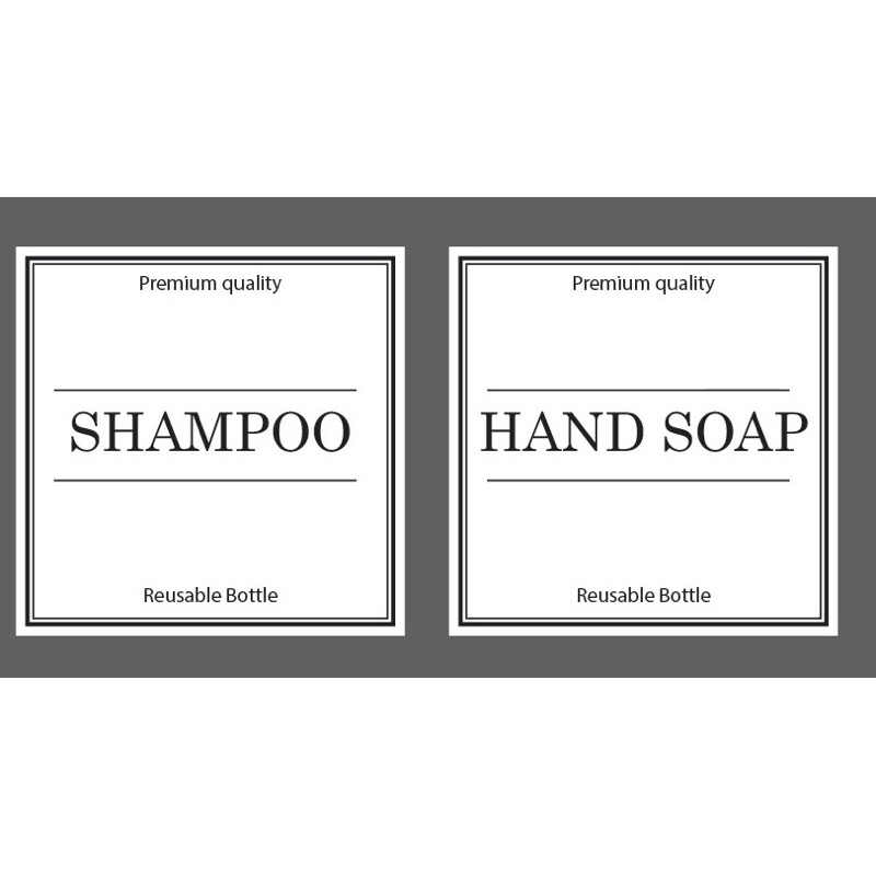 Sticker/Waterproof shampoo and shower gel bottle name sticker (size 6 ...