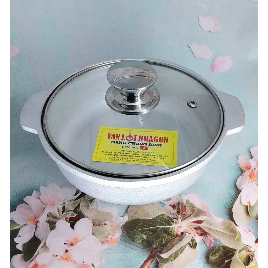 Van Loi cast iron pot, cast iron bowl for stewing meat, braising fish