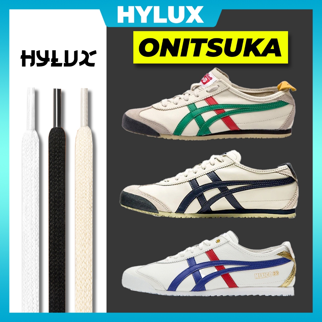 Onitsuka TIGER Shoelace Replacement White Black Premium Version HYLUX