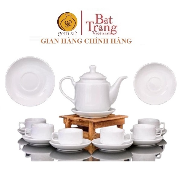 Bat Trang ceramic tea set with square shape S1-S2 | Shopee Philippines