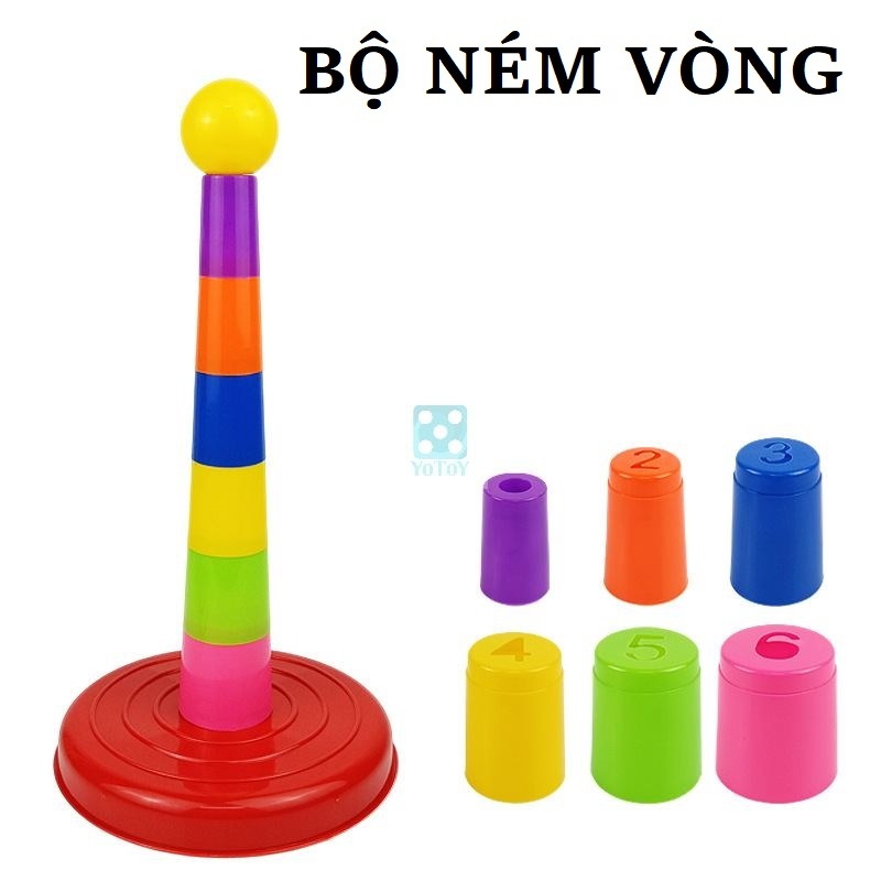 Colorful ring throwing and column assembly toys help children think ...