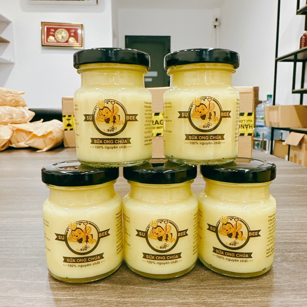 Combo of 5 jars of SUBEE pure fresh royal jelly 100gr (with 5 brushes ...