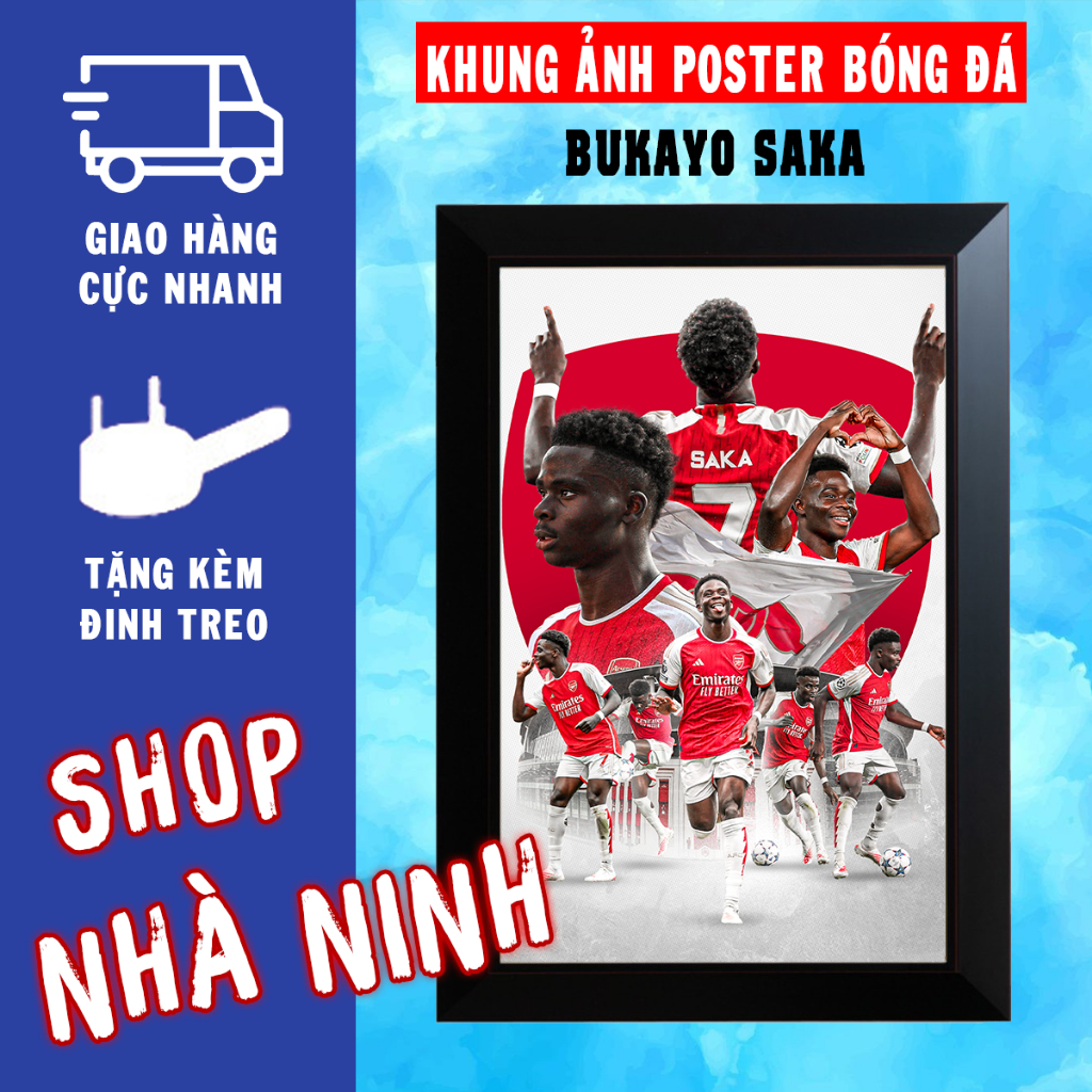 Table Top Photo Frame Bukayo ARSENAL Football poster Desktop Size A5 ...