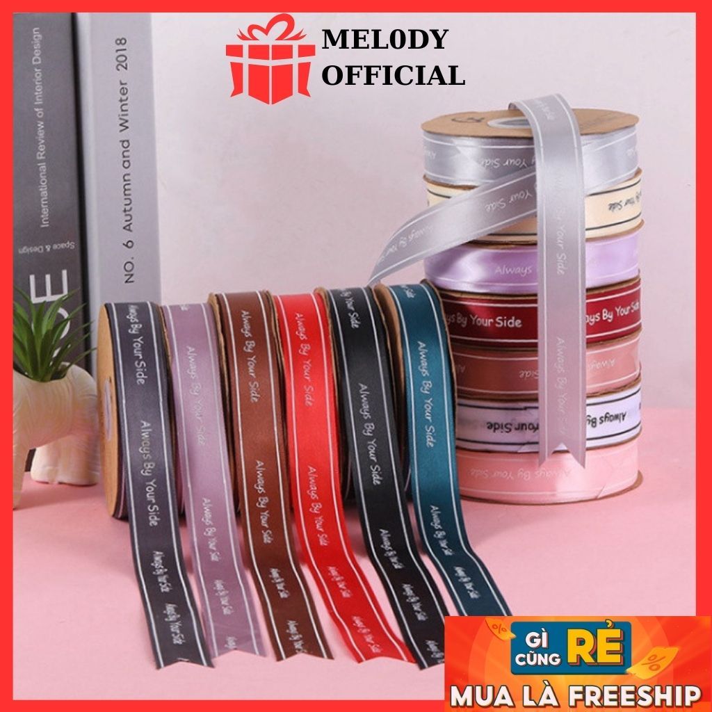 Odd 3m ALWAYS BY YOUR SIDE Silk Ribbon 2.5cm Size Used To Decorate Gift ...