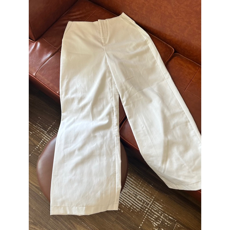 Saplowwaisted 2layer white linen pants (highwaisted wear 1 size off