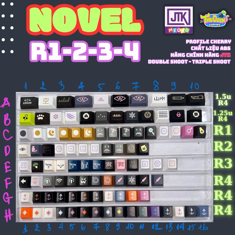 Genuine JTK | Keycap Novel R1 R2 R3 R4 | Abs Double Shoot | Keycap ...