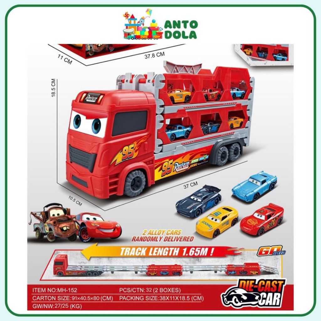 1.6m long racetrack car with many mini trucks, car toy that transforms ...