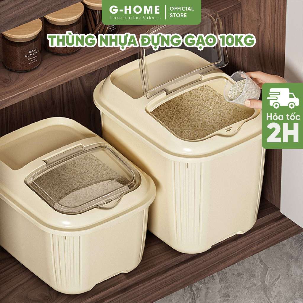 Ghome 10kg rice container, smart mold-proof rice container with ...