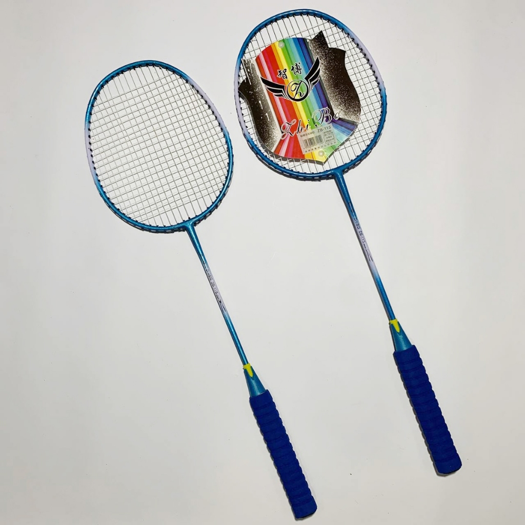 Set Of 2 Badminton Rackets ZhiBo 115, Alloy Material, Shockproof Padded ...