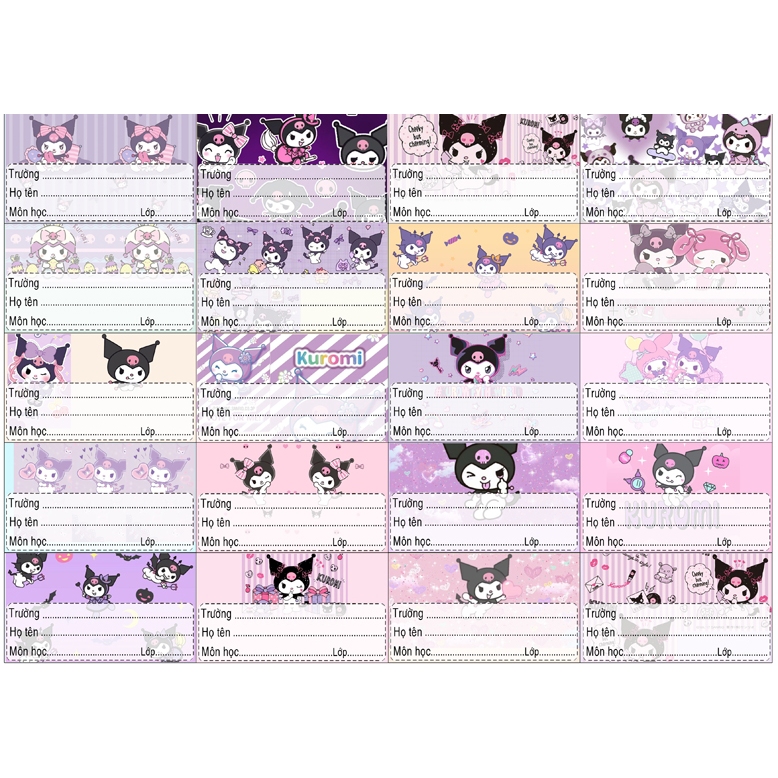 Cute Kuromi My melody kute notebook label MAU1393 | Shopee Philippines