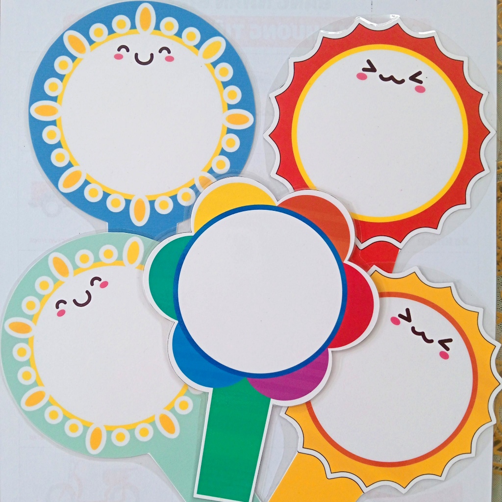 Handheld flower card with answers on one side, laminated with beautiful ...