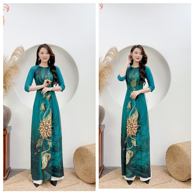 Super soft and smooth 3D printed Japanese silk women's ao dai, phan