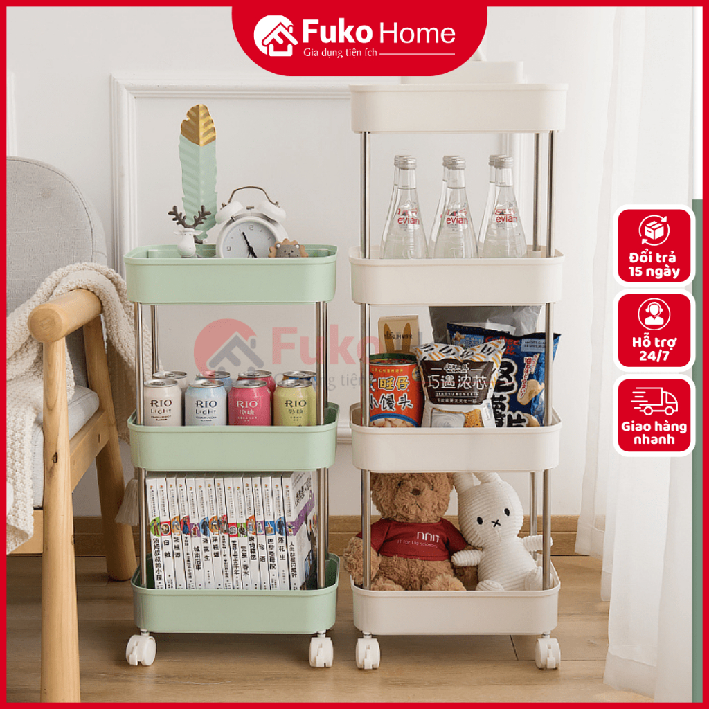 Storage Shelves, 4-Storey Plastic Shelves, Fuko Home Multi-Purpose ...