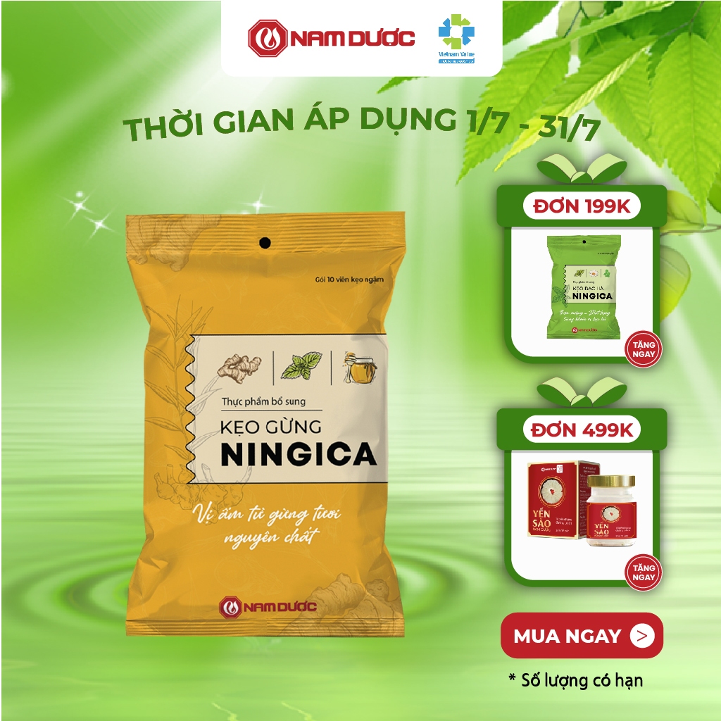 Ningica Ginger Candy, Cough Lozenge, Sore Throat, Reduce Bloating, Cold