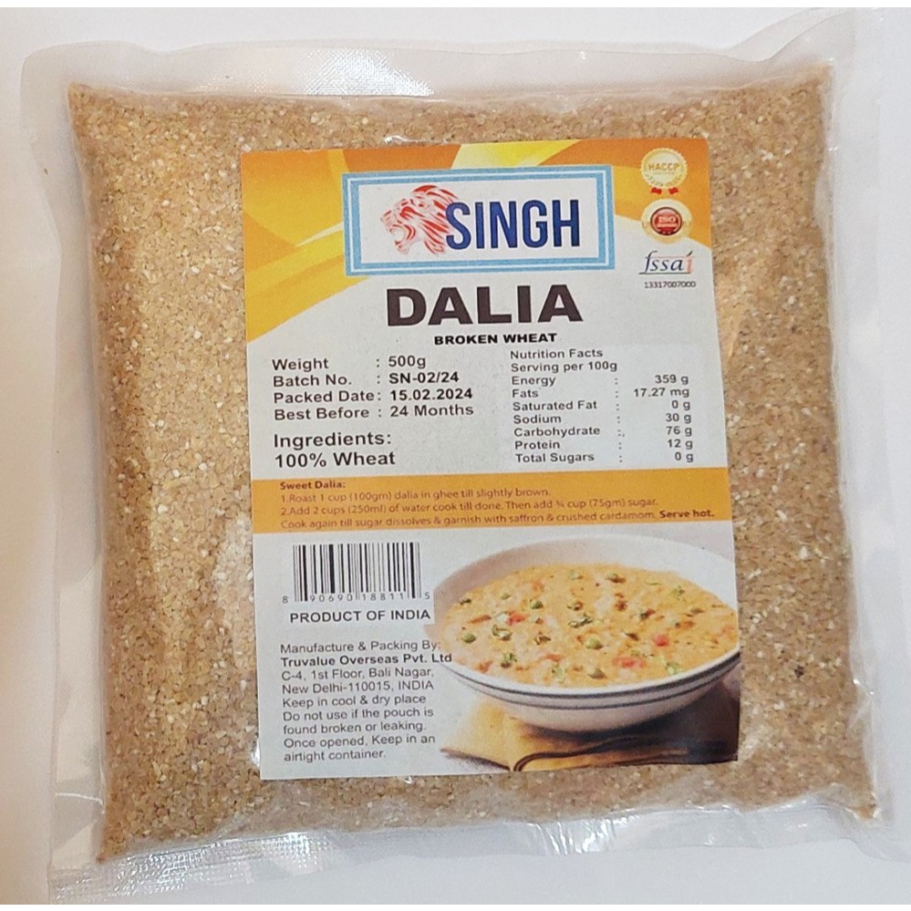 Dalia - Singh Dalia Broken Wheat - Samba Rava - Broken Wheat (500g ...
