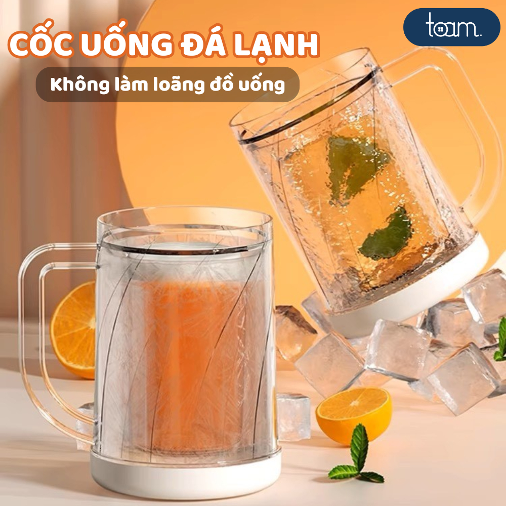 2-layer Cooling Water Cup with Integrated Ice Maker, Beer Cup Keeps ...
