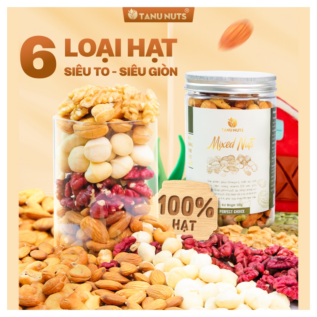 Nutrition seeds mixed with 6 types of TANU NUTS, 500g jar of cereals