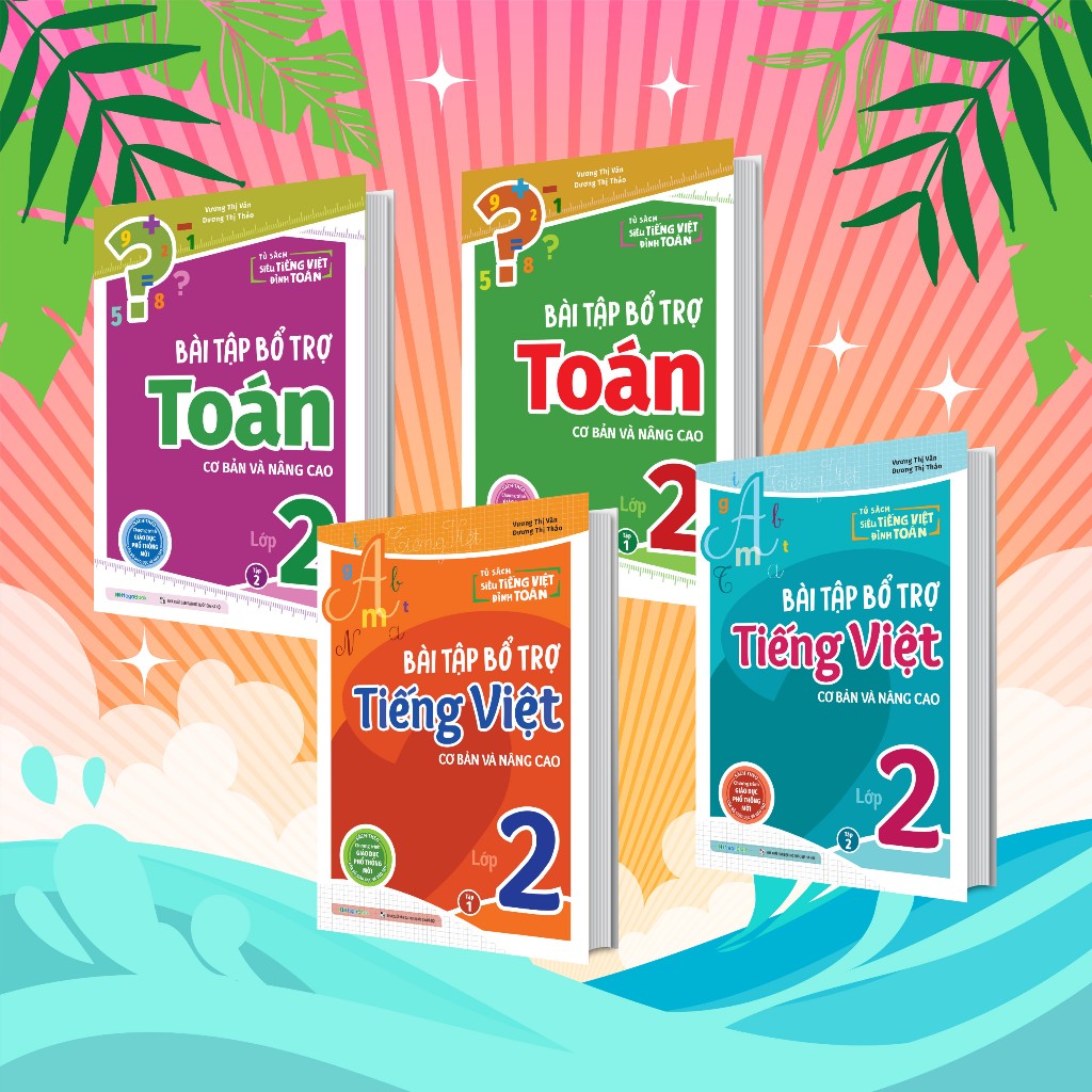 Combo book of supplementary exercises for Math and Vietnamese - grade 2 ...