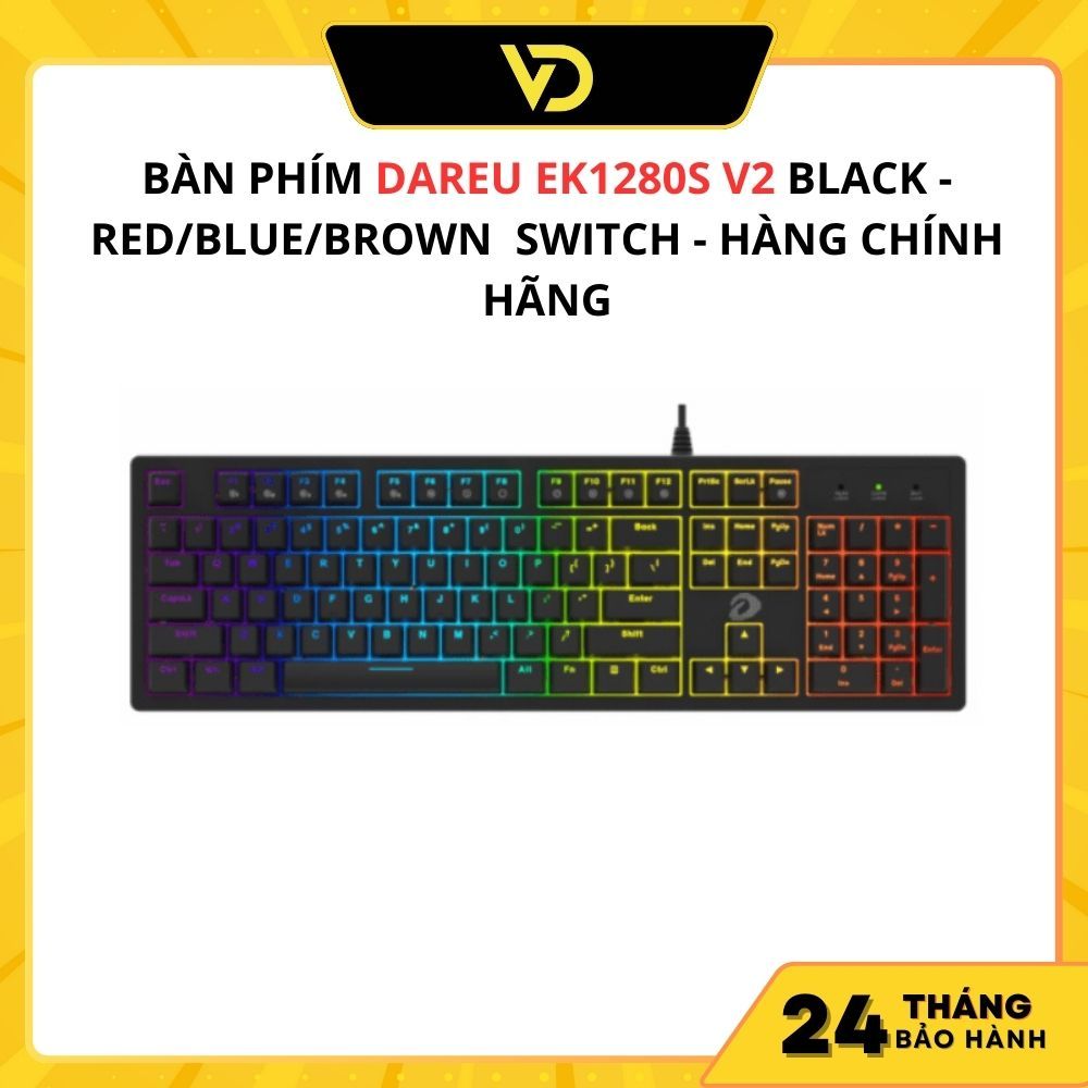 Dareu EK1280S V2 BLACK KEYBOARD - RED/BLUE/BROWN SWITCH - GENUINE ...
