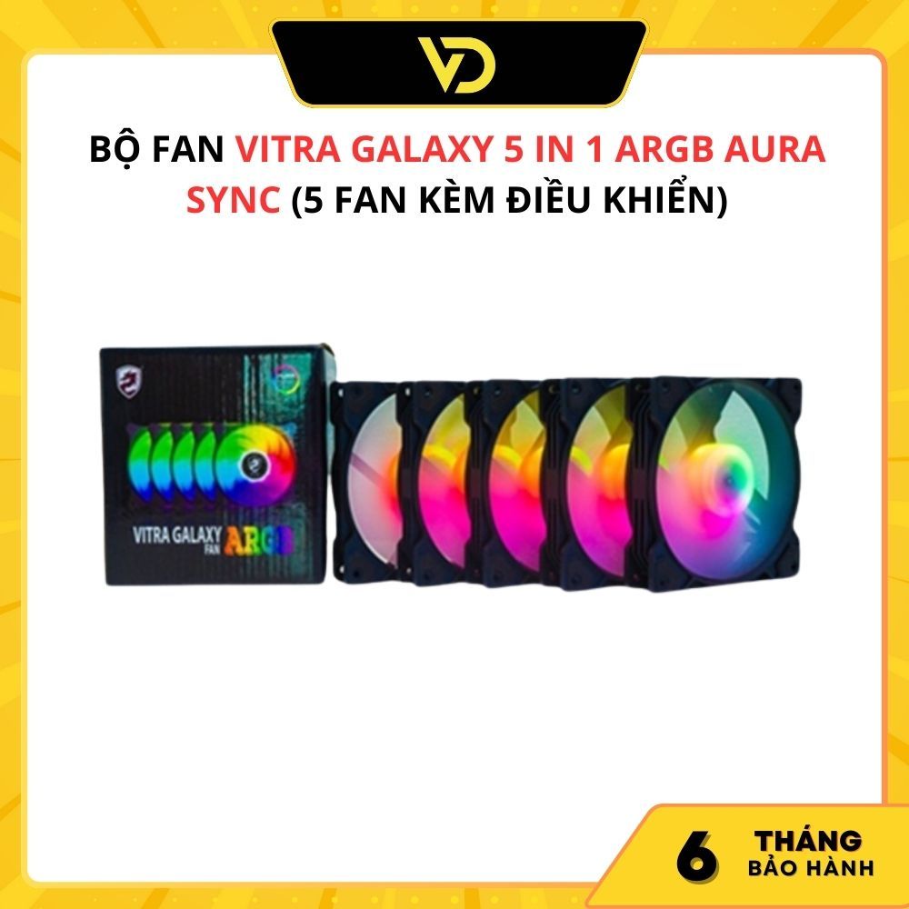 GALAXY 5 IN 1 ARGB AURA SYNC VITRA FAN SET (5 FAN WITH CONTROL ...