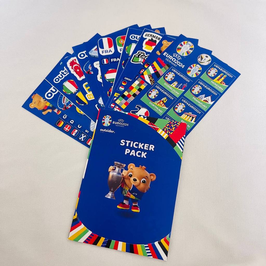 Sticker PACK EURO 2024 set of 8 stickers with symbols and flags of ...
