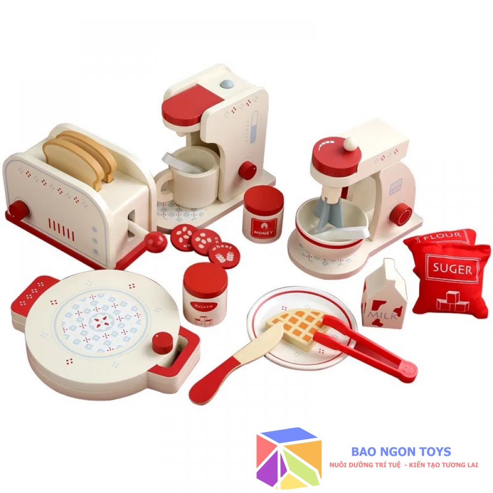 Roleplaying cooking toy chef toaster coffee maker helps children