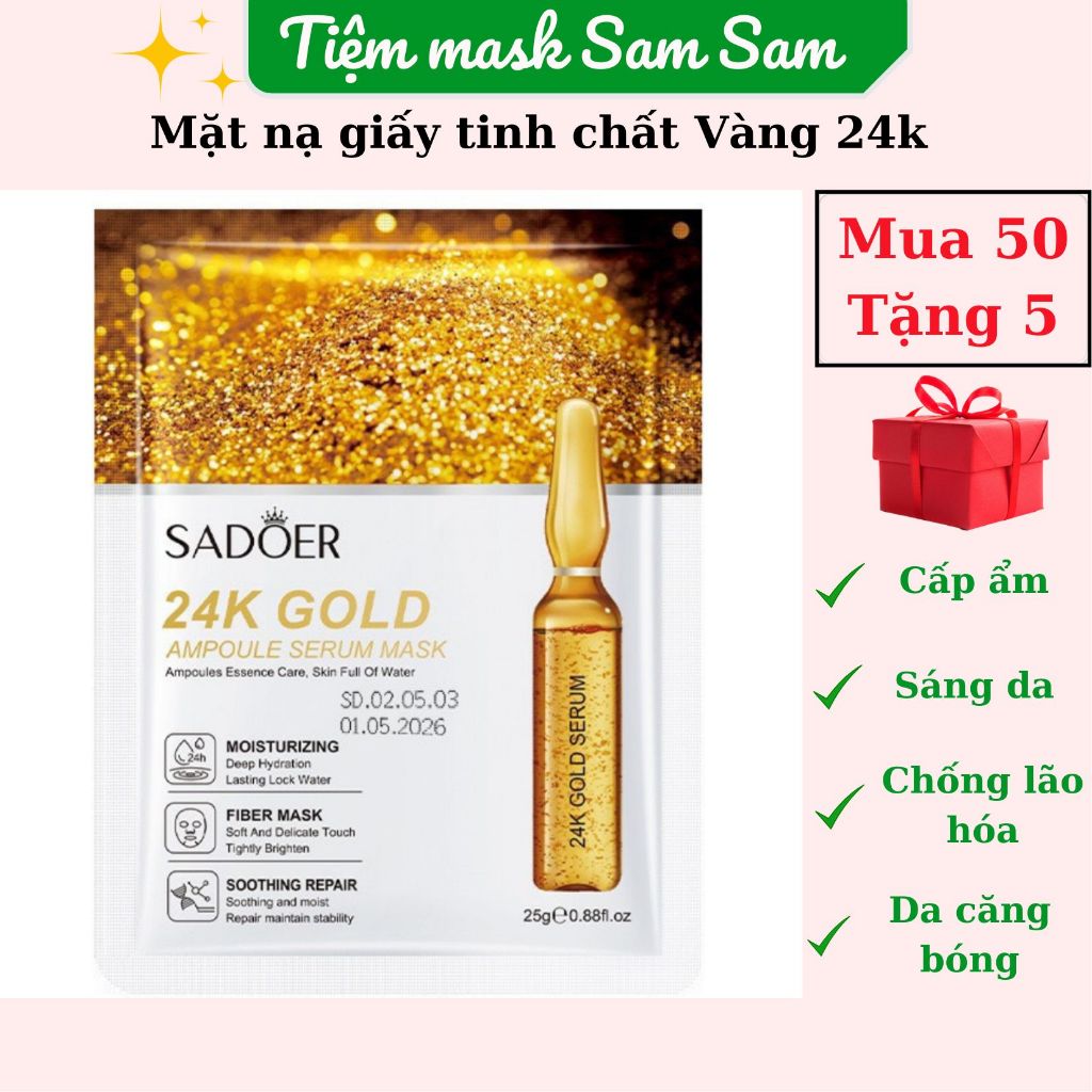 Gold essence paper mask is anti-aging, helps smooth skin (skin care ...