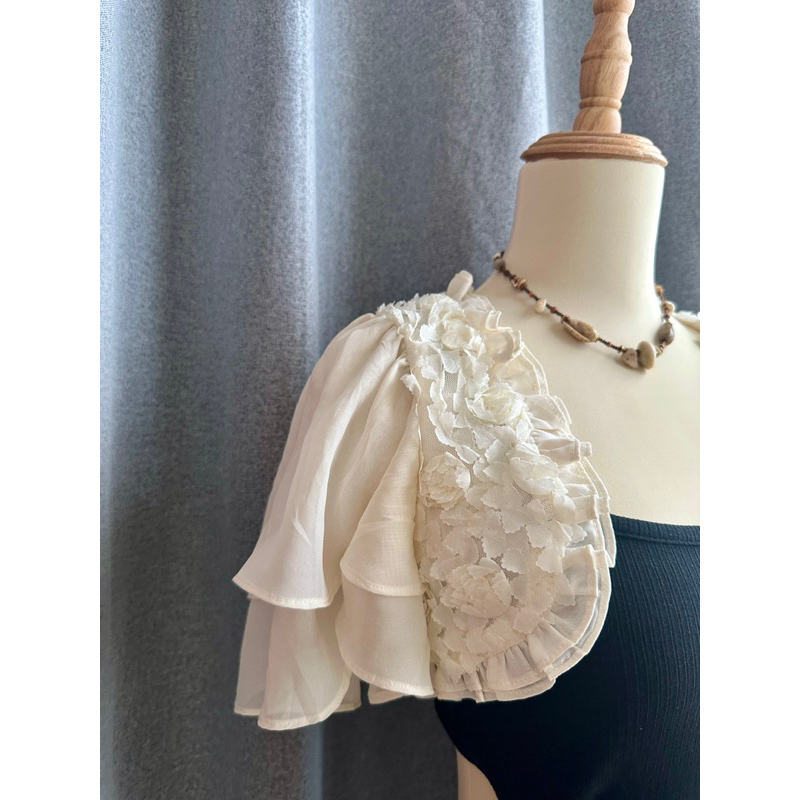 2hand Japanese mori flower ruffle sleeveJacket | Shopee Philippines
