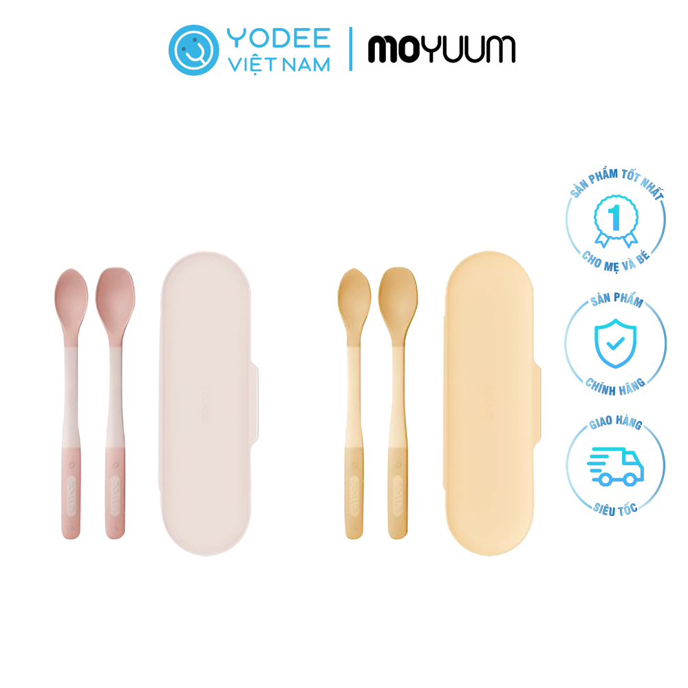 Moyuum Set of 2 2-level silicone spoons for babies learning to eat ...