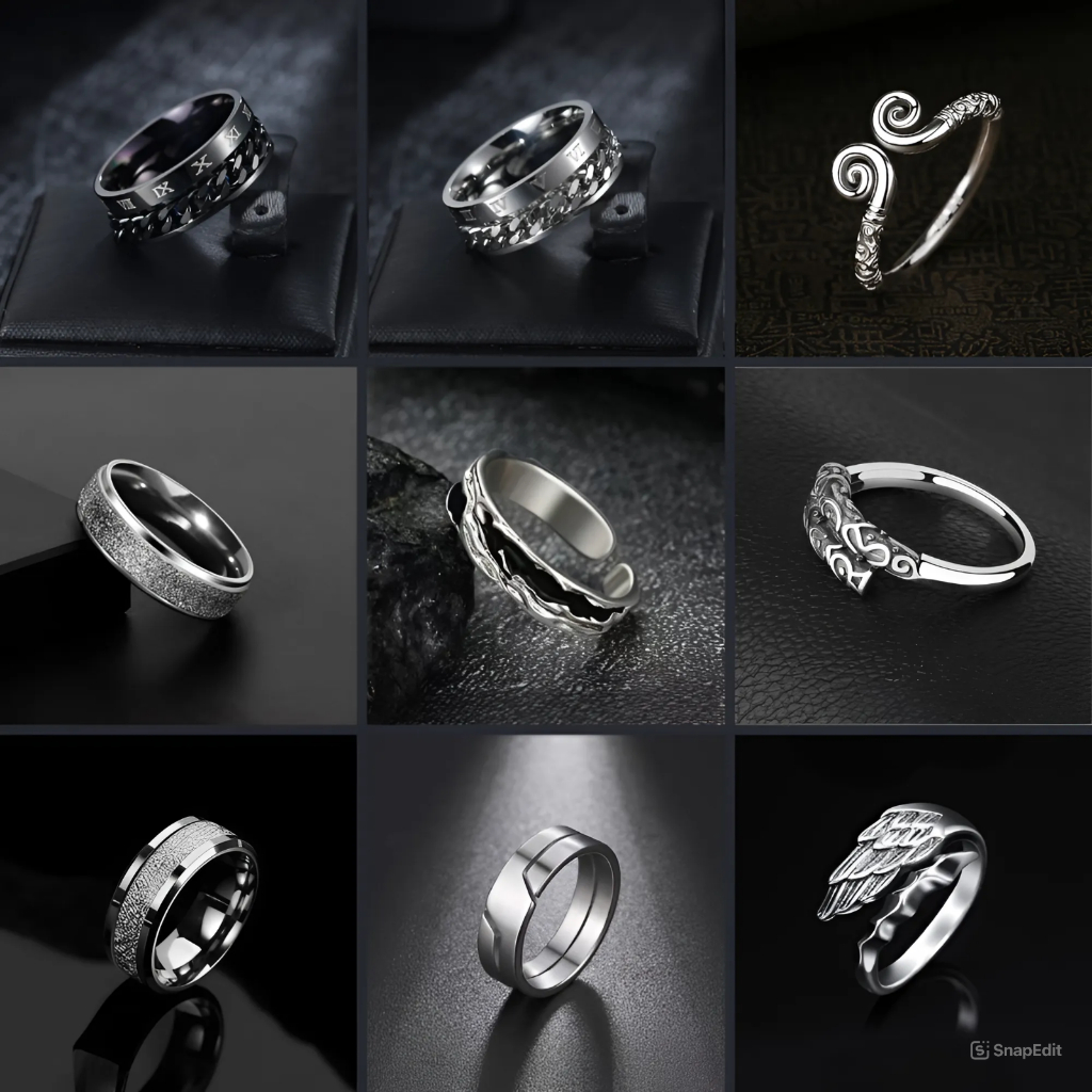 Kin Accessories Stainless Titanium Ring Men's and Women's Ring Smooth ...