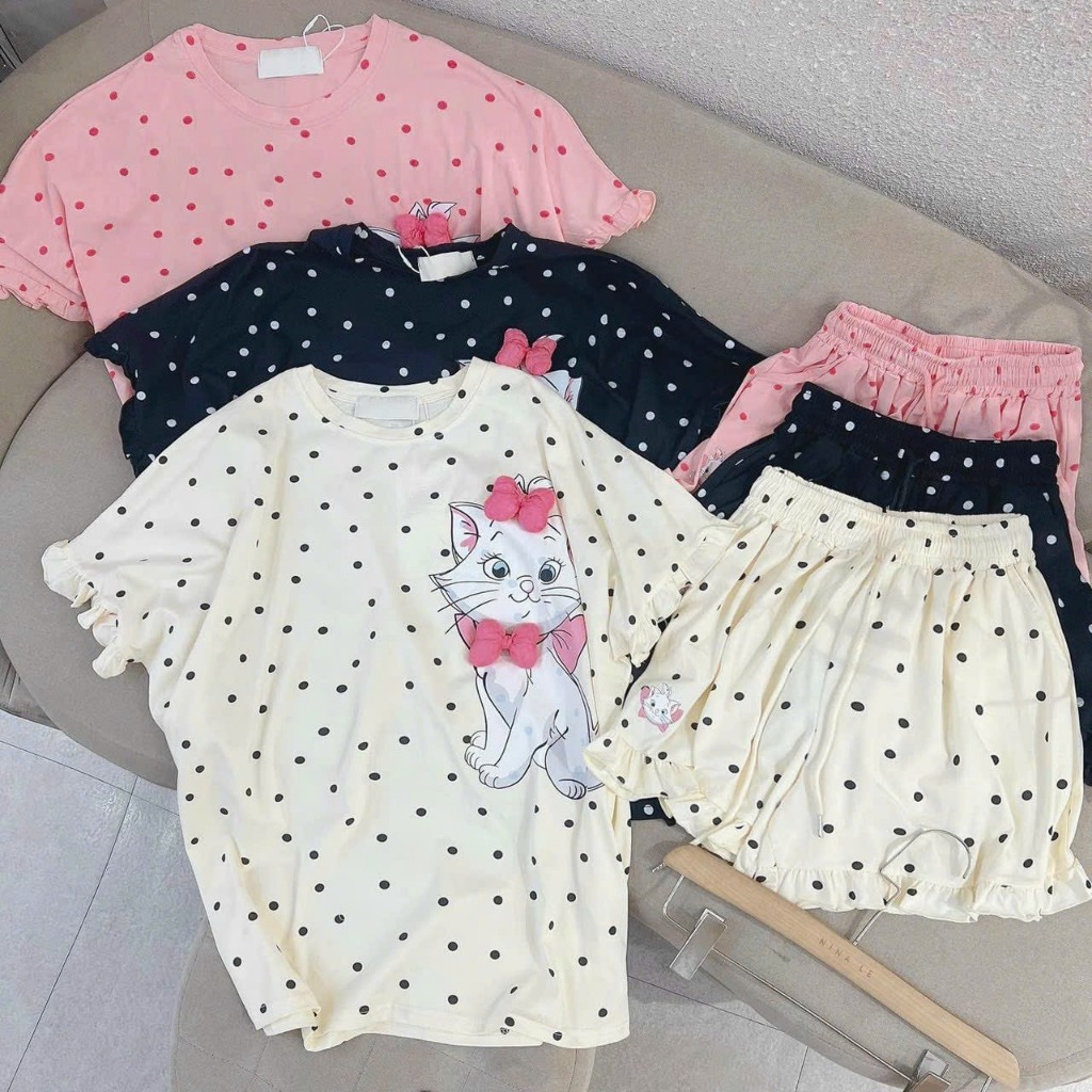 Babyhug Cotton Knit Mid Thigh Floral & Polka Dots Printed Shorts with Bow Applique Pack of 3 - Pink Yellow & Lavender