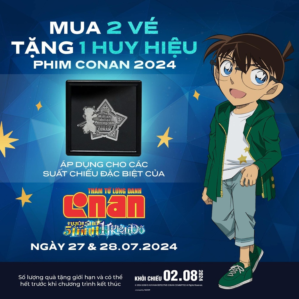 Conan Movie 27 Badge: Five-Pointed Star 1 Million Dollars - Detective ...