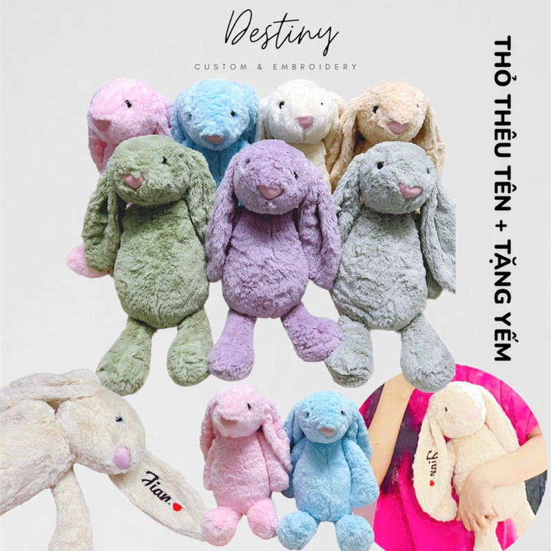 Jellycat stuffed rabbit size 40cm with name embroidered upon request ...
