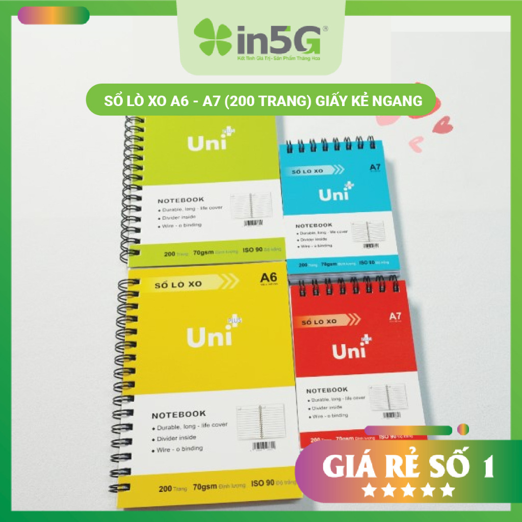 XO Spring Book A6 - A7 200 Pages, Horizontal Line Paper Quantitative 70 ...
