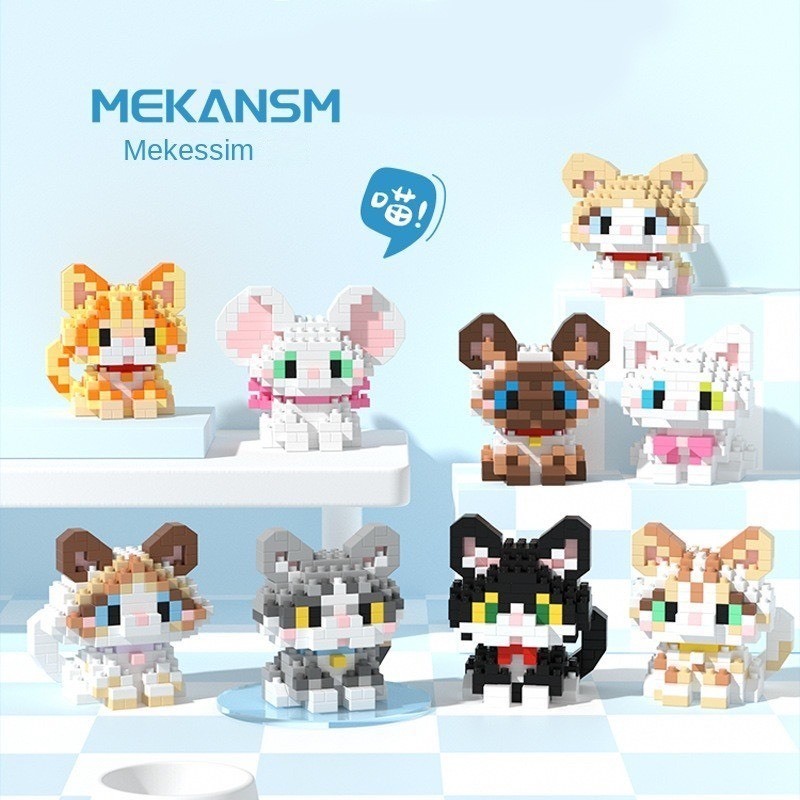 Assemble minii cartoon cat mini nano 3D assembly toy (BEAUTIFUL PRODUCT ...