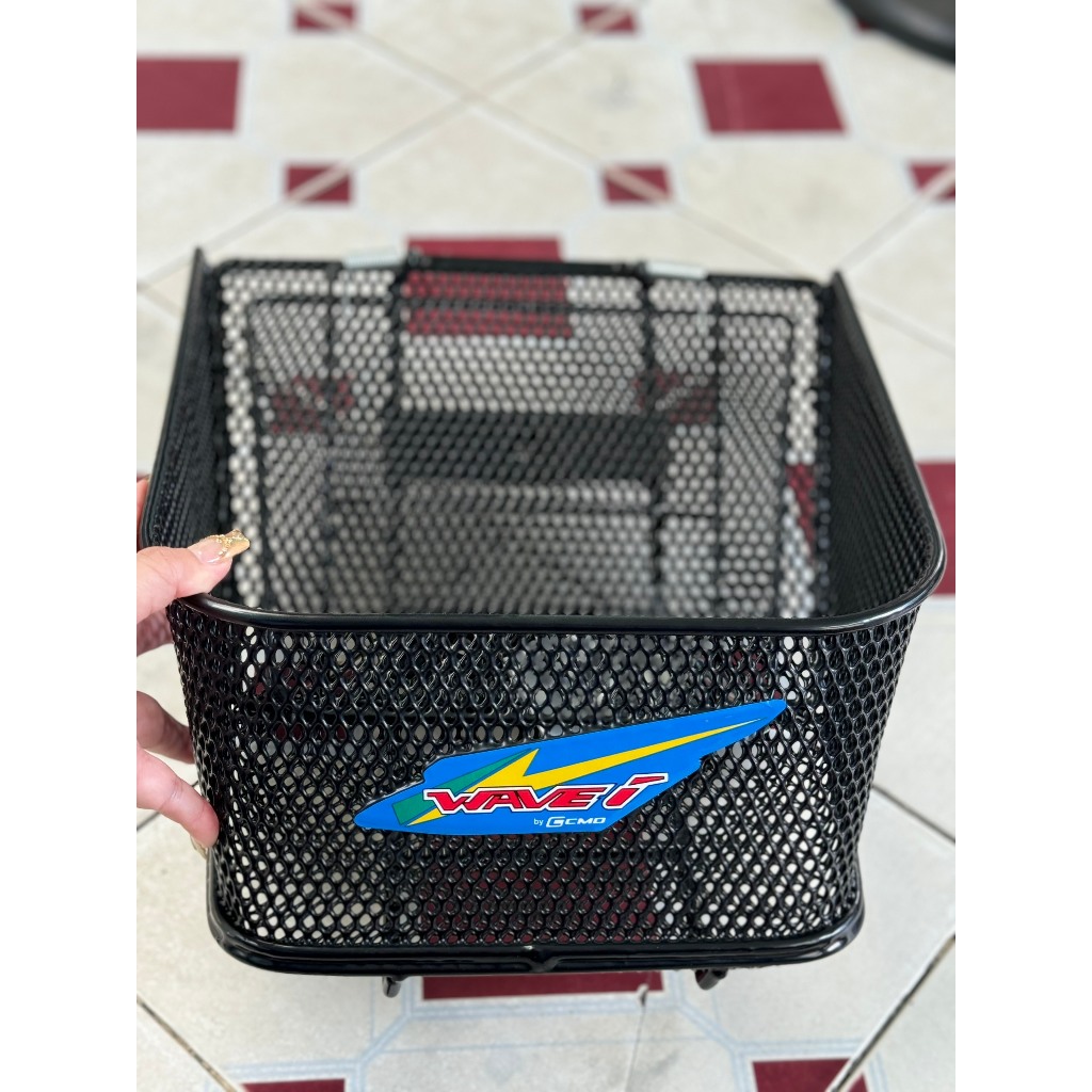 (2) Mesh Motorbike Basket With Future Neo Lid, Large Wave (2 Holes On 