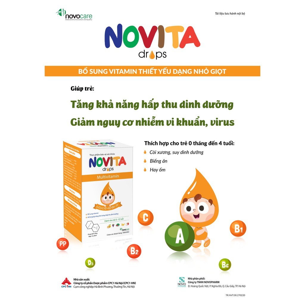 Novita multivitamin - Supplementing nutrients, used for children with ...