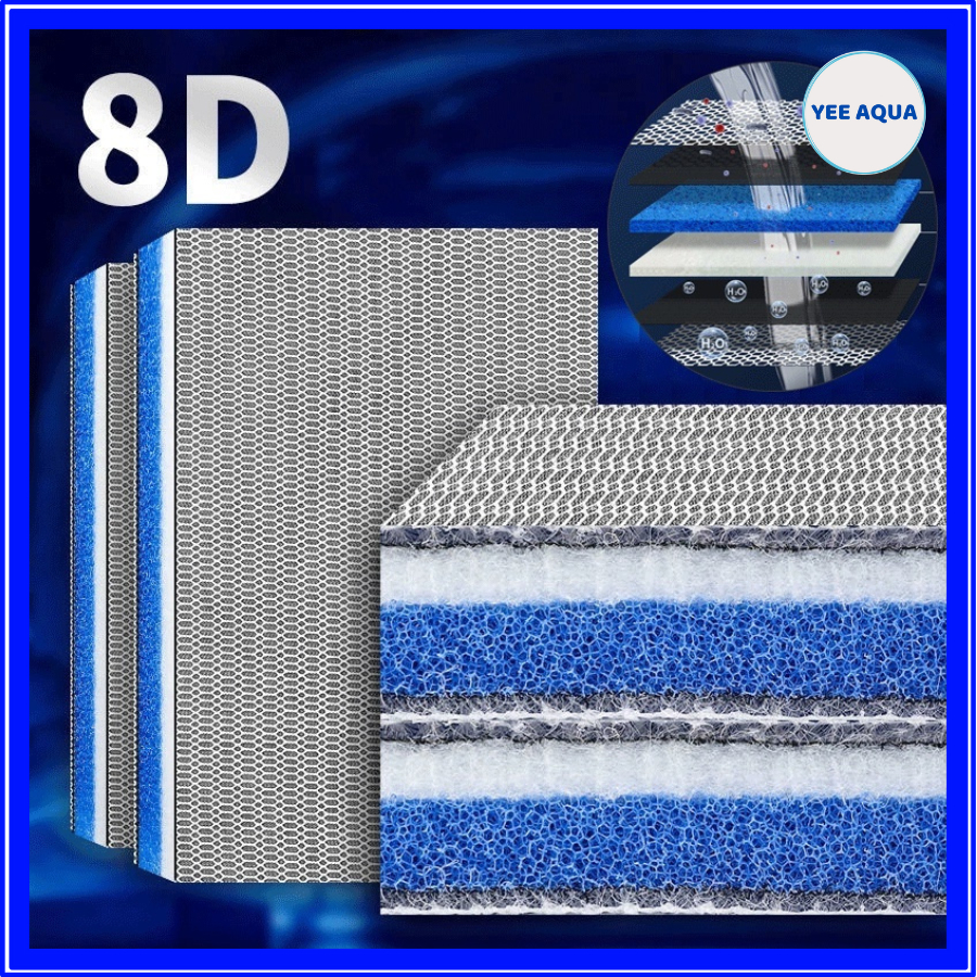 8D Multi-Layer Aquarium Filter Cotton Coarse Filter Reusable Fine Dust ...
