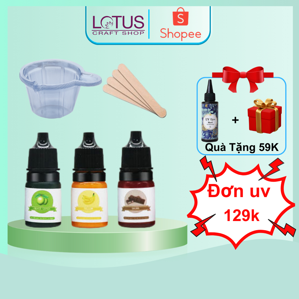 Uv Resin Glue and Color Mixing Kit, Transparent Epoxy Resin Set of 18