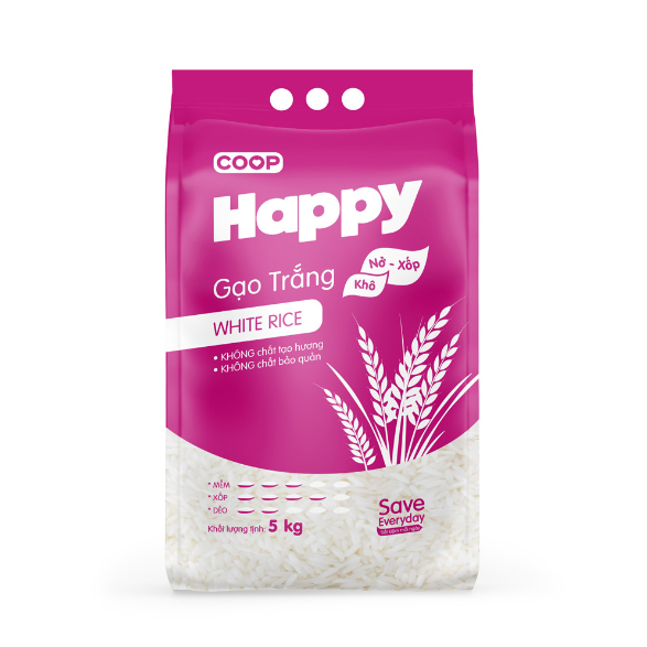Coop Happy spongy white rice 5kg | Shopee Philippines