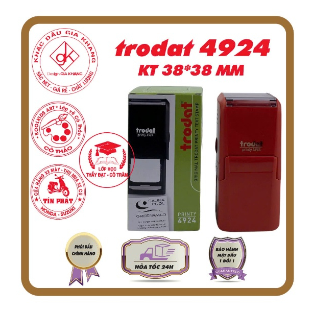 Genuine Trodat 4924 Stamp Engraved Size 38*38 mm - Engraved Logo ...