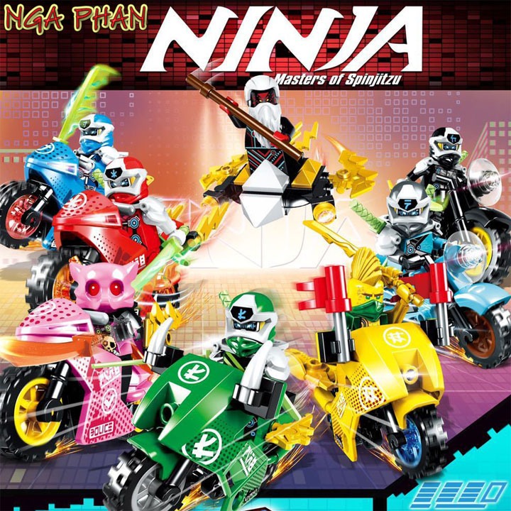 Combo 2 Digital Ninja Riding Ninjago Motorcycle Assembling Puzzle Block ...