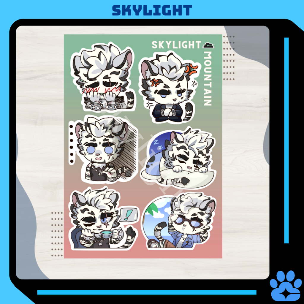 No.01 MOUNTAIN - Sticker Furry Sheet A6 Waterproof Decal | Shopee ...