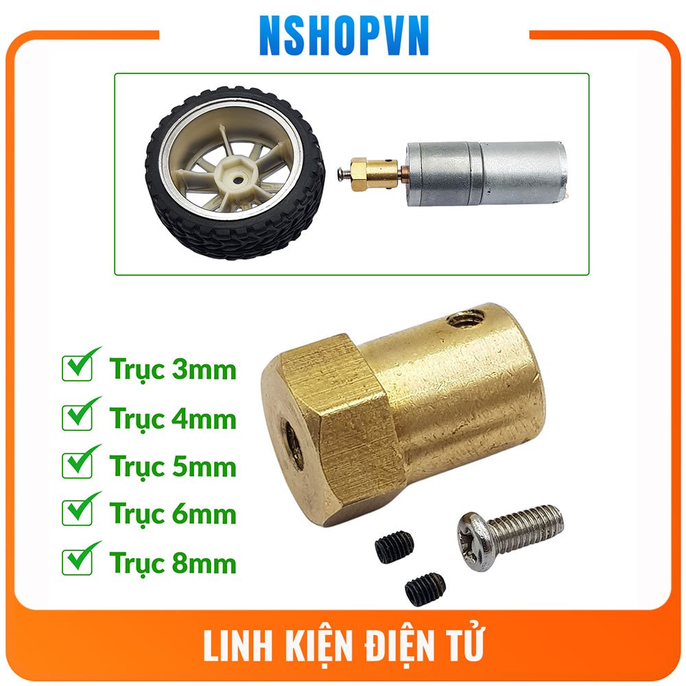 Short hexagonal coupling (wheel joint) shaft 3/3.17/4/5/6/8mm | Shopee ...