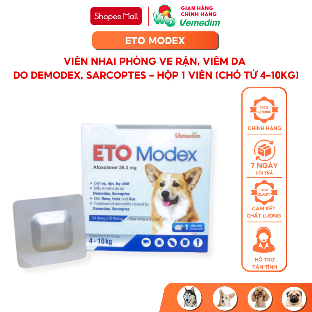 Vemedim ETO Modex - Kills ticks, lice, fleas, dermatitis caused by ...